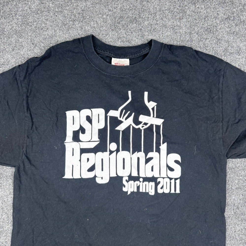 Hanes T-Shirt Mens Size M Black Phi Sigma Pi Regional Conference 2011 Godfather